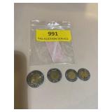 Peso coin coins five/two/one