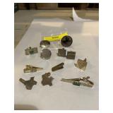 Vintage cufflinks and Tie clips