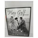 Metal golf sign 16x12