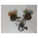 Victor oxygen acetylene regulator, gauges, Harris