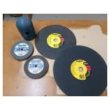 Two DeWalt cutting blades, one new, one used, 2