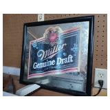 Miller genuine draft, snowflake embossed mirror,