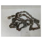 14 ft, 3/8 in chain, with two hooks