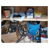 Lawn mower belts, large casters, stencil set,
