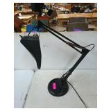 24-in black table lamp with magnifier, works,
