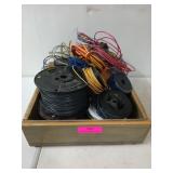 Wooden drawer chock full of assorted wires