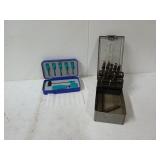 Teal screwdriver set in blue case, and drill