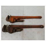 Pair of Rigid 18 inch pipe wrenches
