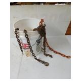 5 gallon Ace bucket with 1/4 in chains of