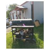 Smoker on wheels 45.5 x 20 cooking surface,