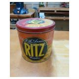 Ritz crackers 50th anniversary tin, 6x6 in