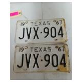Set of texts 1967 license plates