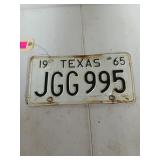 Texas 1965 license plate