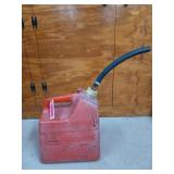 Plastic five gallon gas can