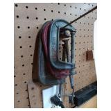 3 c clamps & safety glasses