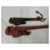Set of two pipe wrenches, one 14-in, one is 10 in