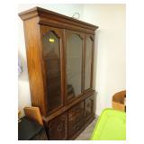 Pecan China cabinet, 75.5x51.5x14 in.