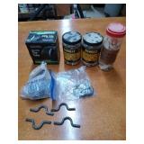 Wooden biscuits, new tire tube in box, t post