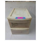 Set of two white sterilite storage drawers,