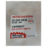 40 rds 22-250 REM 45 gr JHP