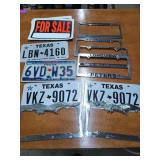 Four Texas license plates, 6 license plate covers