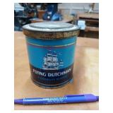 Flying Dutchman tobacco tin, 4.5 by 4 in