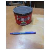 Folgers coffee tin, 3x5 in