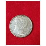 1896 Morgan silver dollar