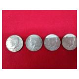 Four 1968 - D Kennedy half dollars