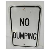 Metal no dumping sign 18x12