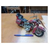 Red motorcycle decor with two seats, 5x10 in