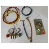 A/C gauges, hoses