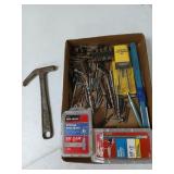 Wedge anchors, bits tips, tire repair kit, saw