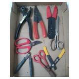 Leather punch, wire strippers, cutters, scissors