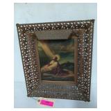 Framed holographic Jesus 15.5 x 13.5