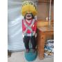 Wooden sombrero man 67"