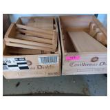 Two wooden wine crates with accessories, 7x12x21