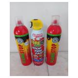 Three fire extinguishers
