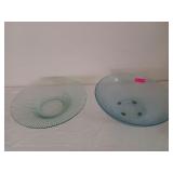 2 large glass serving bowls 17.5" - 18"