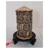 Bavarian decorative candle on stand 10.5 x 7