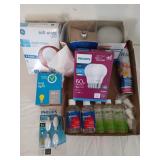 Asst light bulbs, glycerin, hand sanitizer, air