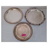 Wilcox silver plate platters 12" - 15"