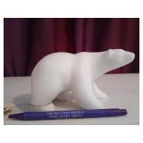 Stone polar bear figurine 3.5 x 6.5