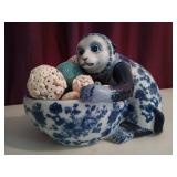 Ceramic monkey bowl of decor 7 x 11