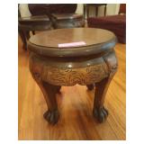 Carved wood stool / plant stand 13 x 12