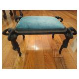 Cast iron cushioned footstool 7.5 x 14.5 x 11