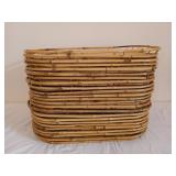 23 ct wood/wicker serving trays 19x13