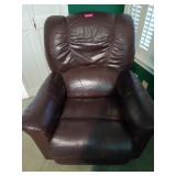 Brown leather recliner, has some wear