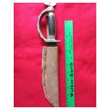 Handmade knife in leather sheath "El camaron que