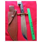 Case XX Bowie knife in leather sheath